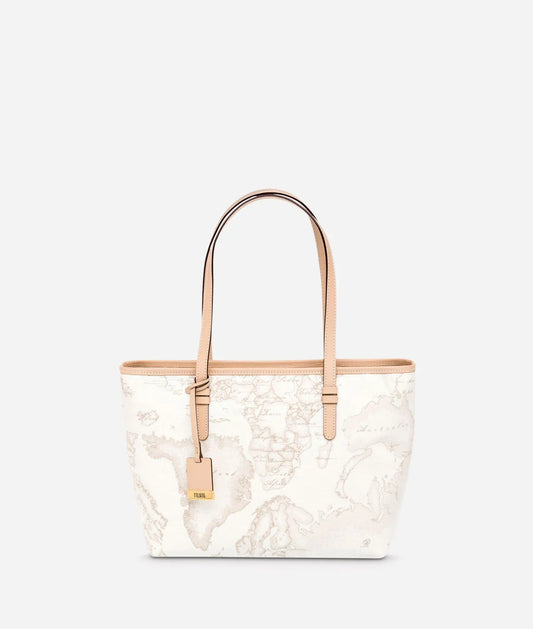 Borsa shopping grande con cerniera CD007 Geo White Alviero Martini Prima Classe