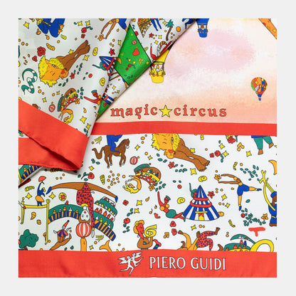 Foulard  90 x 90 cm 100% seta - Magic Circus Le Mongolfiere - Piero Guidi
