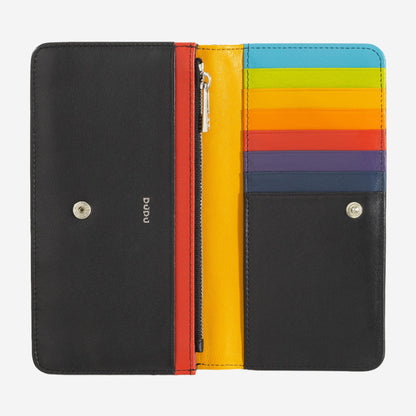 Portafoglio a soffietto donna 18cm Rfid in pelle colorata- Colorful - DuduBags