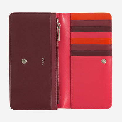 Portafoglio a soffietto donna 18cm Rfid in pelle colorata- Colorful - DuduBags